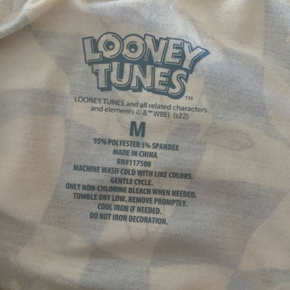 Looney Tunes Y2K Warner Bros. Brown Cream Mini Skirt Casual Quirky Tweety Size M - Picture 5 of 6